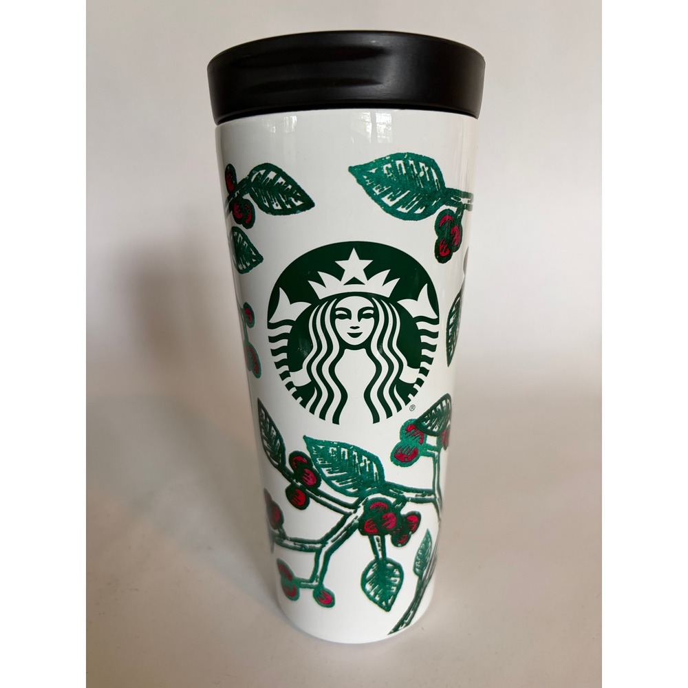 Starbucks 2016 Insulated Holly Berry Tumbler 16 oz. Grande Travel Mug Christmas